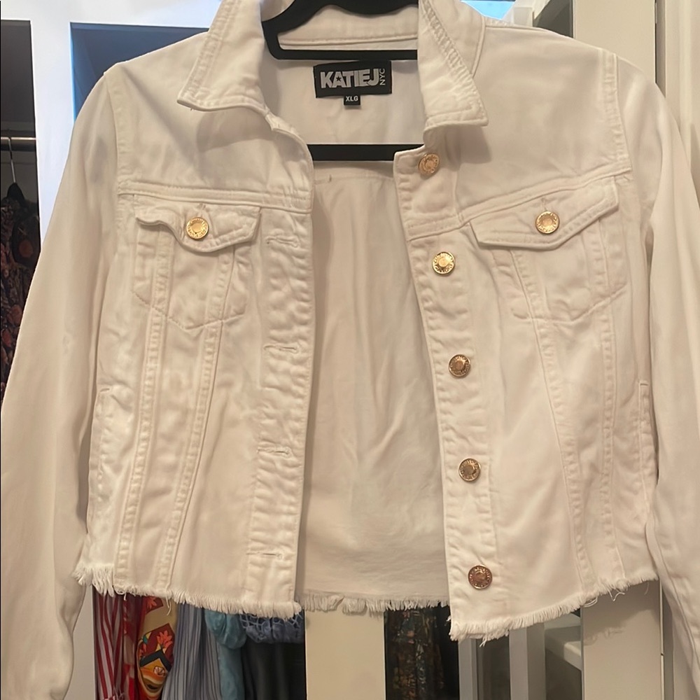 KATIEJ NYC White Denim Jacket